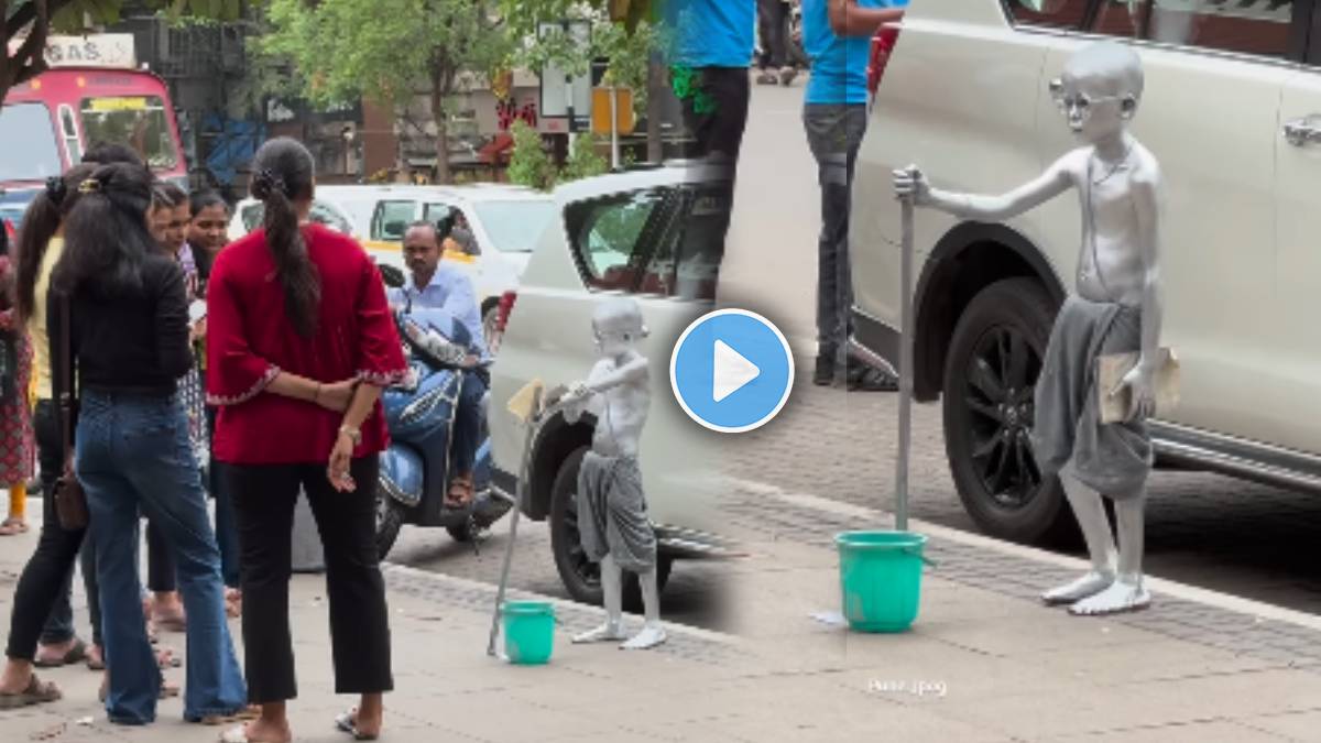 earning money little boy getup as gandhiji