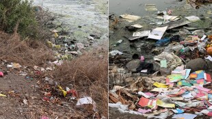 Residents of the area around the lake in T. S. Chanakya area are currently suffering from the problem of garbage