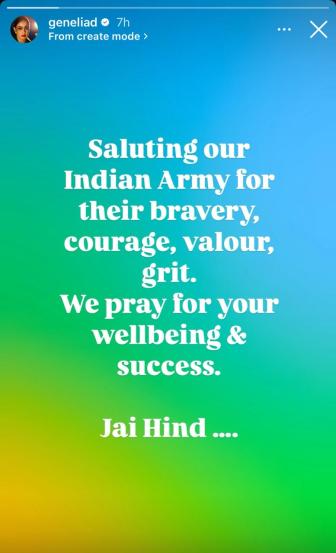 genelia deshmukh post for indian army