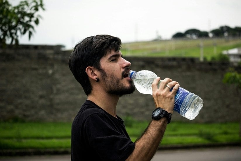 Drinking water after waking up