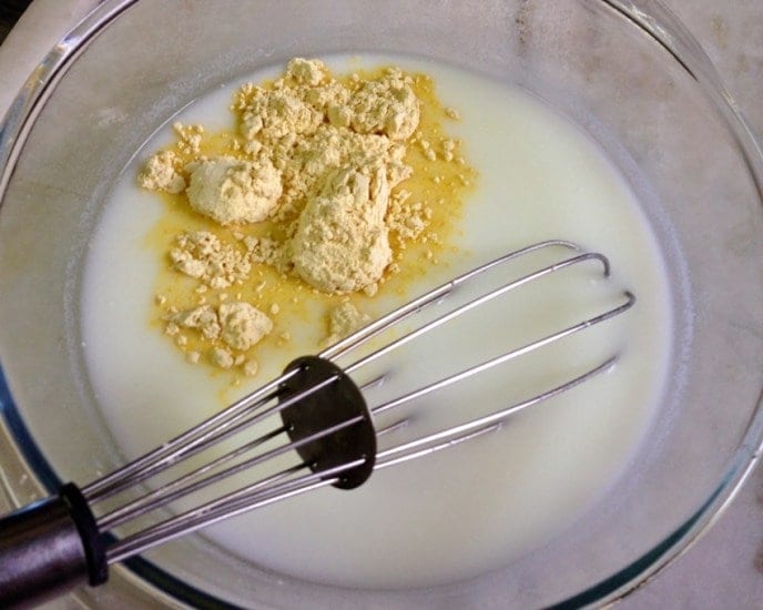 Gram flour and milk