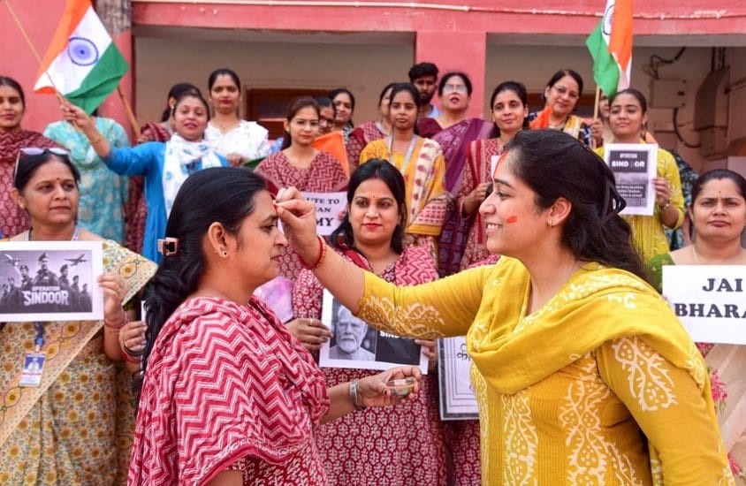 India celebrates strike