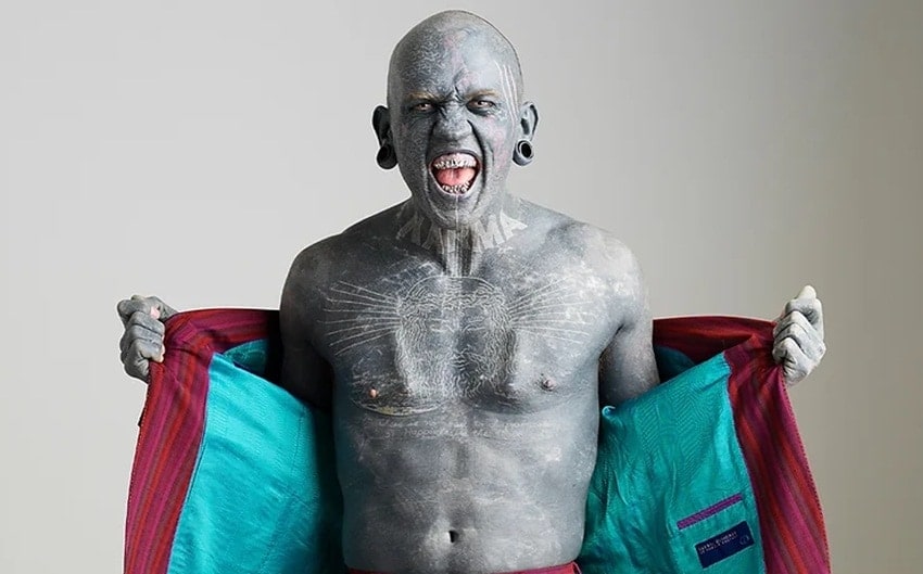 Tattooed man Guinness World Record