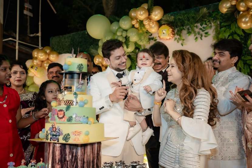 kartiki gaikwad son rishank first birthday party