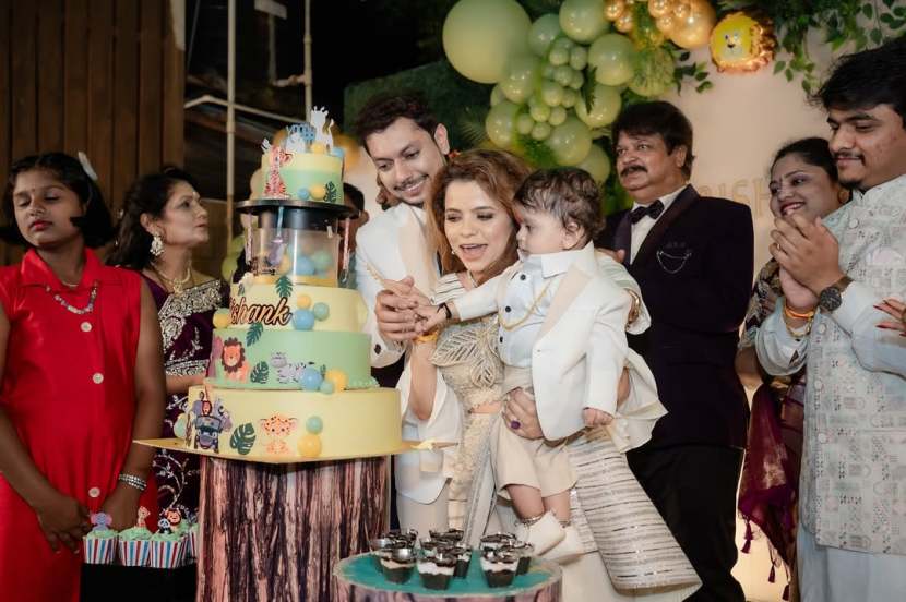 kartiki gaikwad son rishank first birthday party