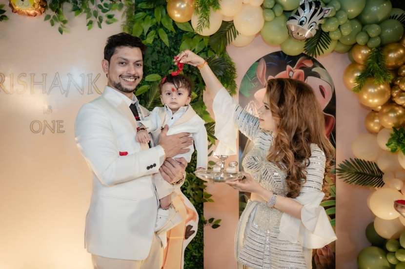 kartiki gaikwad son rishank first birthday party
