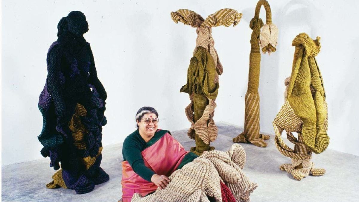 mrinalini mukherjee Indian sculptor fiber art sculptures legacy lokrang