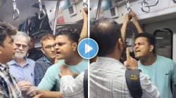 VIDEO : मुंबई एसी लोकलमध्ये पुरुषांमध्ये तुफान राडा; मोबाईलवरून धक्काबुक्की करीत धिंगाणा