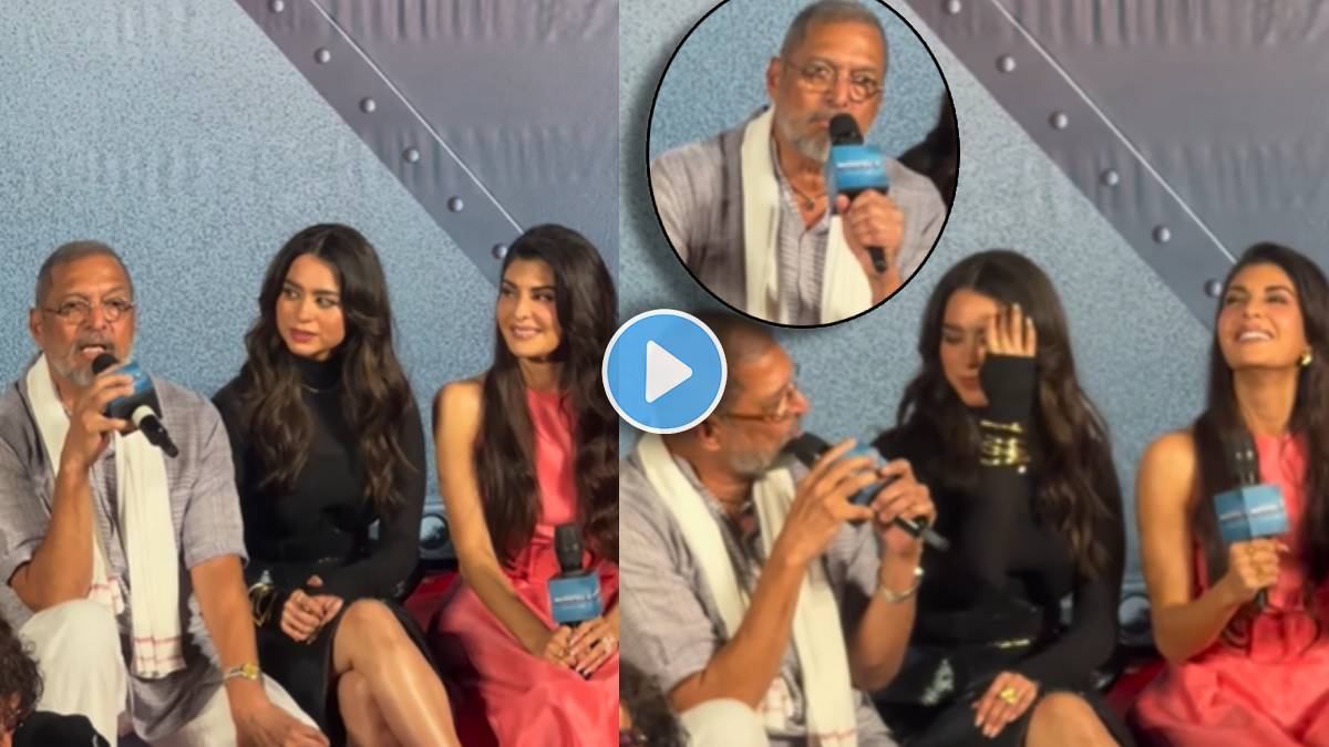 nana patekar asked question to jacqueline fernandez in marathi language