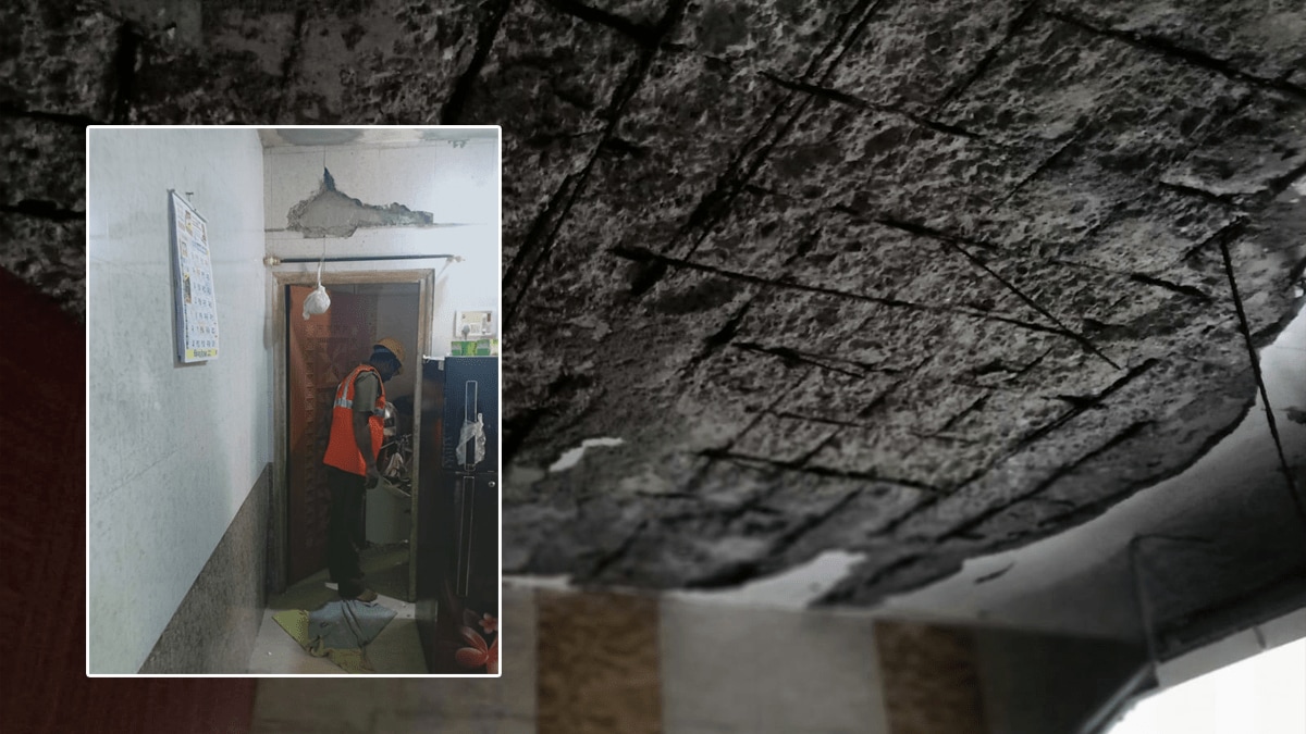 In Kalwa, four people were injured after part of the house plaster fell down