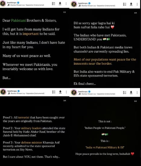 ranveer allahbadia post on pakistan
