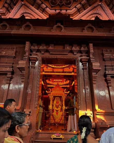 reshma shinde family trip to udupi temple with her south indian husband
