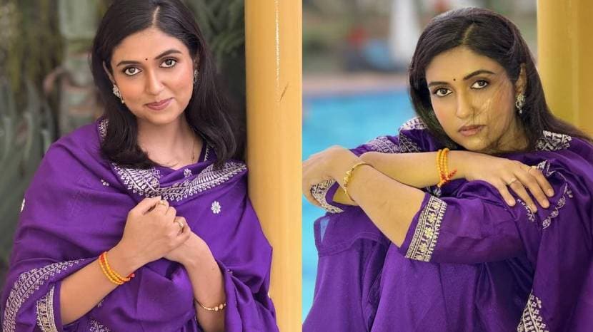rinku rajguru new photoshoot in purple dress