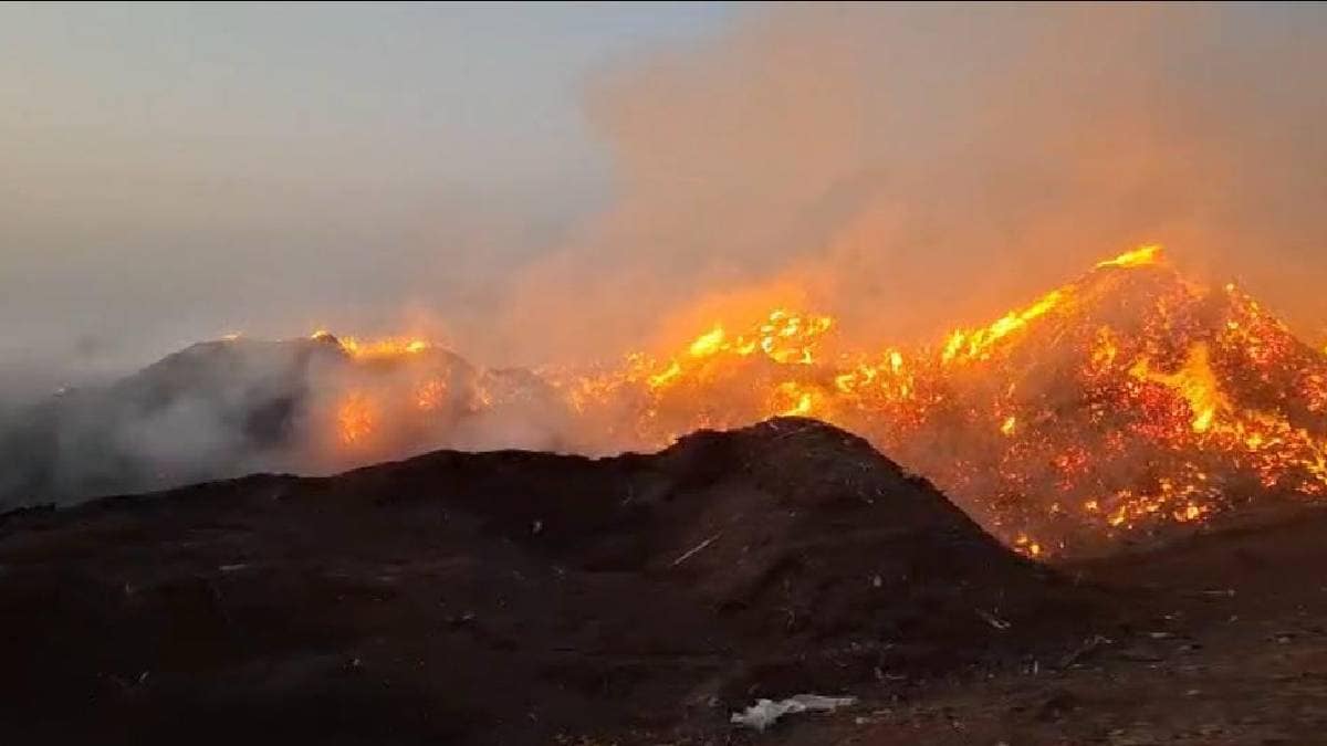 A fire broke out at a garbage depot in the Gujarwadi area of ​ Katraj area on Sunday afternoon