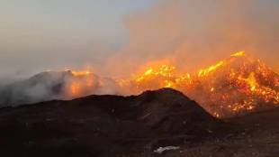 A fire broke out at a garbage depot in the Gujarwadi area of Katraj area on Sunday afternoon