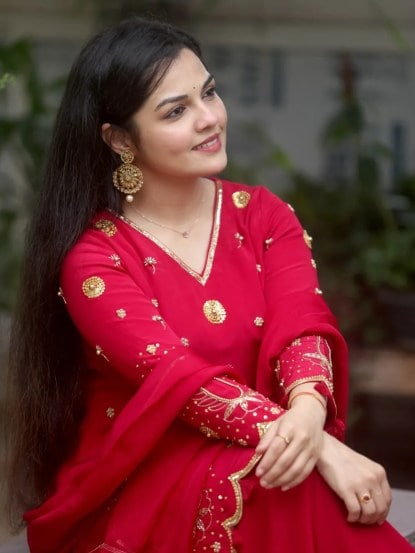 Aarya Ambekar Cute Photoshoot in red dress