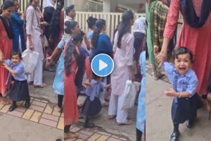 Little girl crying because she wants to go to school – viral video