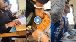 Video : कॉलेजात काय काय बघायला मिळतं! क्लास सुरू होता अन् हा पठ्ठा भर वर्गात भेळ बनवत होता; पाहा व्हिडीओ, असं काही आधी पाहिलं नसेल!