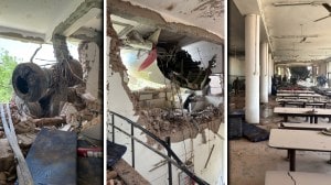 Ahmedabad Plane Crash: एअर इंडियाचे विमान कोसळलं; BJ मेडिकल हॉस्टेलची इमारत खचली, फोटो व्हायरल