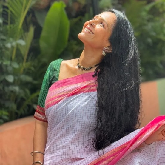 Aishwarya Narkar White Irkal Saree