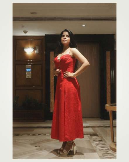 Amruta Deshmukh Red Dress Hot Look