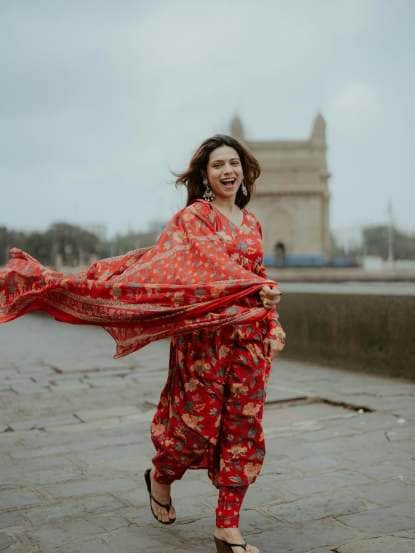 Anaghaa Bhagare Red Dress Look