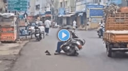 ‘ही काय झोपायची जागा आहे का?’, भररस्त्यात स्कूटरवरच झोपला माणूस; Video होतोय Viral