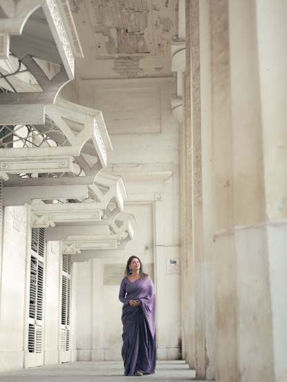 Deepali Pansare Purple Saree Look