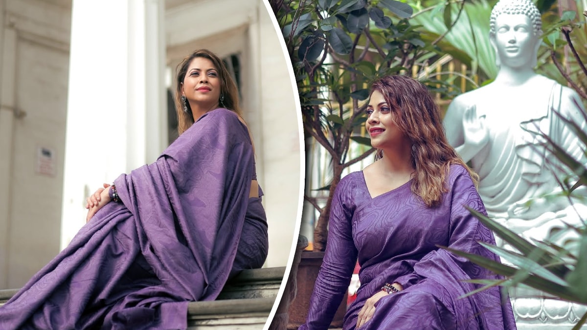 Deepali Pansare Purple Saree Look