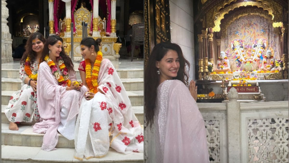 disha patani celebrated 33th birthday take blessings of radha krishna temple with mouni roy