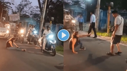 Dehradun Viral Video Drunk Woman Sits In Middle Of Busy Road X@PyaraUKofficial