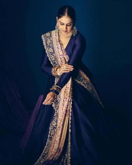 Genelia Deshmukh Purple Anarkali Dress