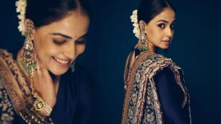 Genelia Deshmukh Purple Anarkali Dress