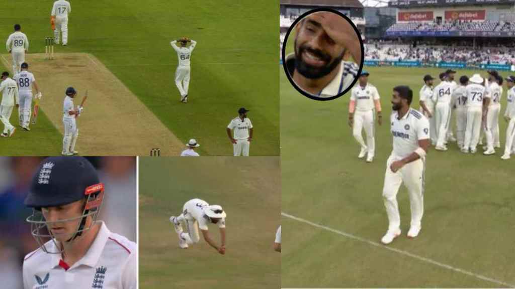 IND vs ENG Jasprit Bumrah Takes Wicket of Harry Brook But It Gives No Ball Mohammed Siraj Catch Goes in Vain Video