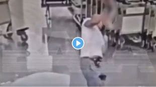 Iranian Child slammed on floor by man at Moscow airport