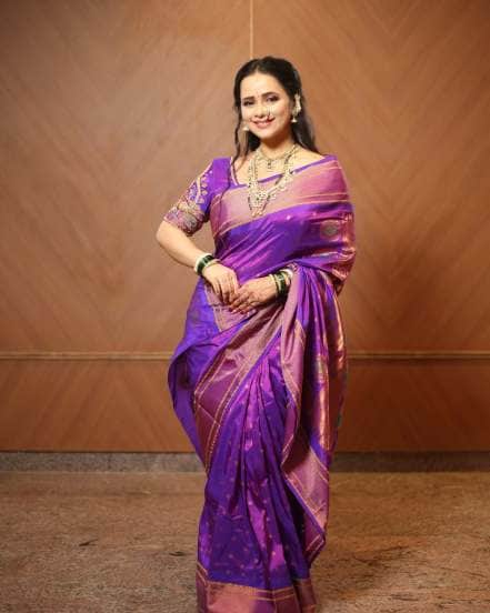 Madhura Joshi Purple Paithani Saree Look