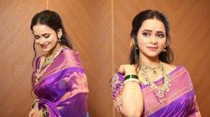 Photos: आरी वर्क ब्लाऊज, दागिने..; जांभळ्या पैठणी साडीत खुलले मधुरा जोशीचे सौंदर्य