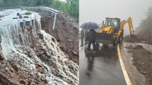 Mahabaleshwar heavy rain Tapola road cracks collapsed Communication with 15 villages lost