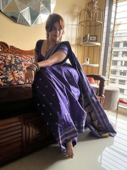 Manasi Naik purple Saree Look, manasi naik