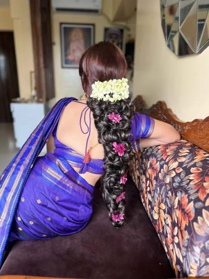Manasi Naik purple Saree Look, manasi naik
