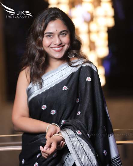 Mrunmayee Deshpande Black Saree Look