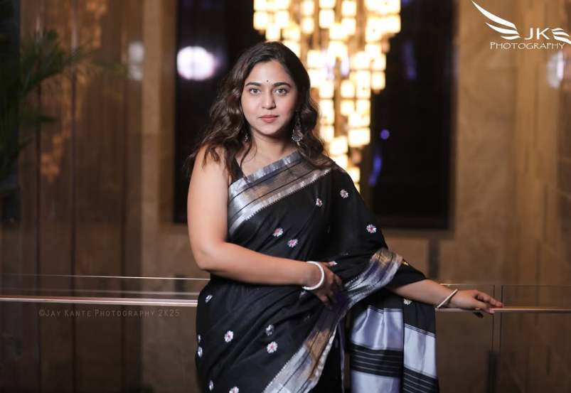 Mrunmayee Deshpande Black Saree Look