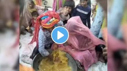 Couple funny video Rajasthan Viral Video Bride And Groom Fight Over Ring During Wedding Ceremony