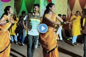 Husband blush after seeing his wife dancing at haldi ceremony