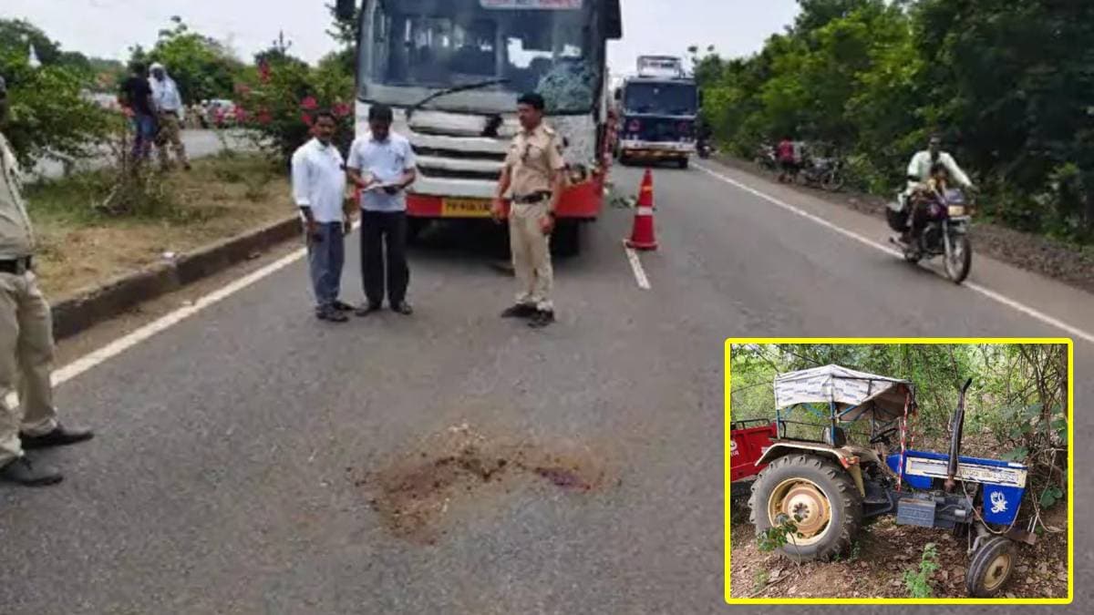 Bhandara marathi news, Bus hits tractor Bhandara district, Bhandara latest news, Bus hits tractor,