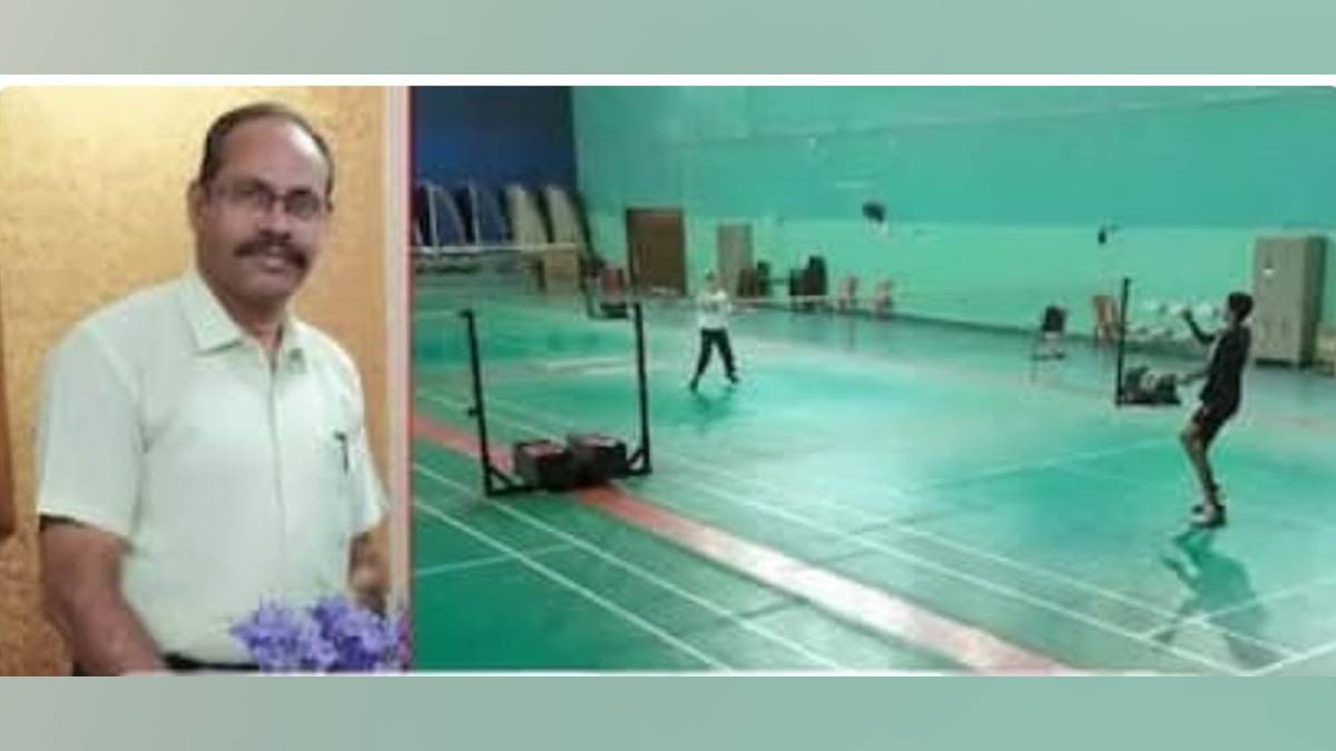 retired police officer died of heart attack on badminton court while playing badminton in Bhandara city