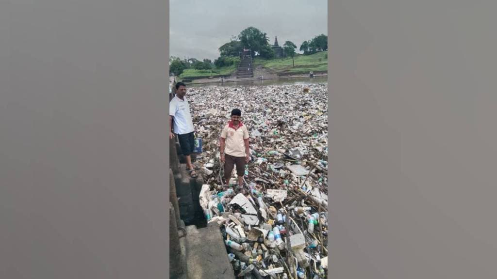Kolhapur rains spared floods but plastic waste flooded Panchganga riverbed on Friday