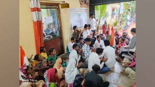 Gharkul beneficiaries in Trimbakeshwar protested Friday over pending subsidy led by Elgar Sanghatana