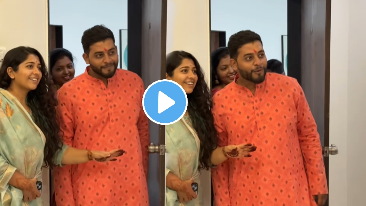The groom's reaction to his wife on the wedding day video goes viral on social media