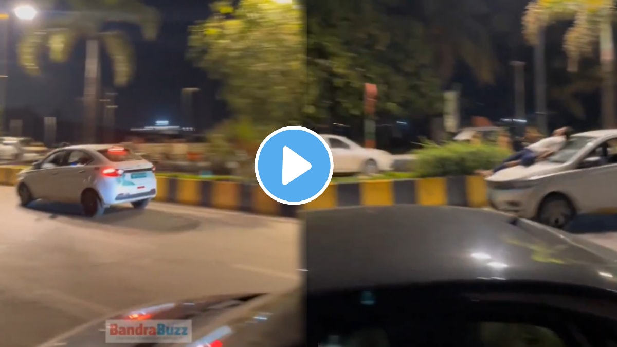 Mumbai News From Carter Road Captures Man Lying On Speeding Car's Bonnet video goes viral